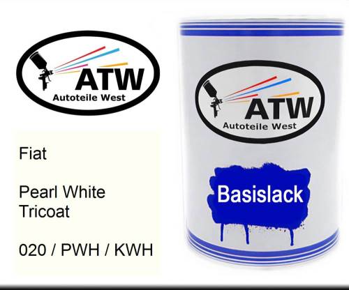 Fiat, Pearl White Tricoat, 020 / PWH / KWH: 500ml Lackdose, von ATW Autoteile West.